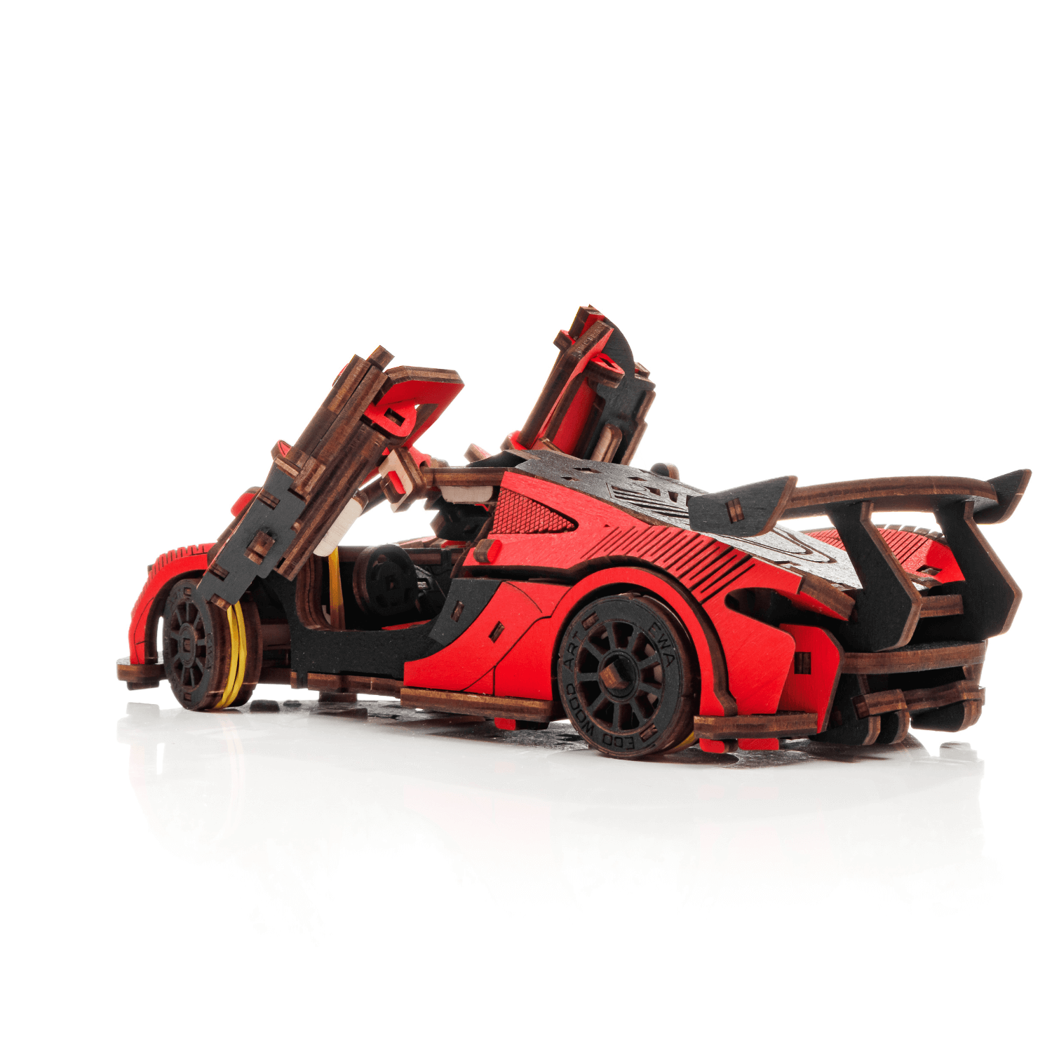magicholz-mechanischer-bausatz-racing-car-rennauto-rot-holzmodell image 6