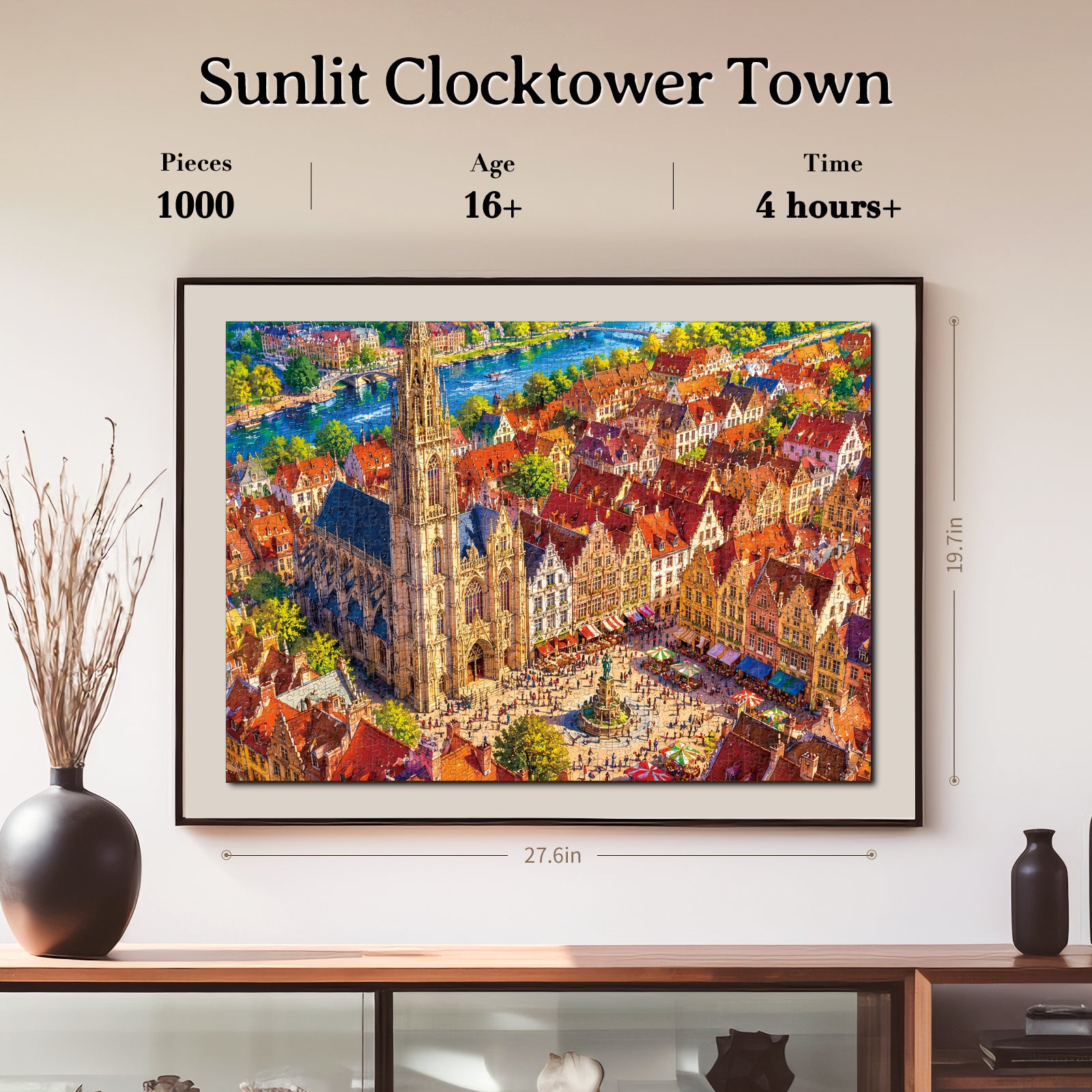 kaayee-clock-kit-sunlit-clocktower-town-1000-teile-puzzle-standard image 7