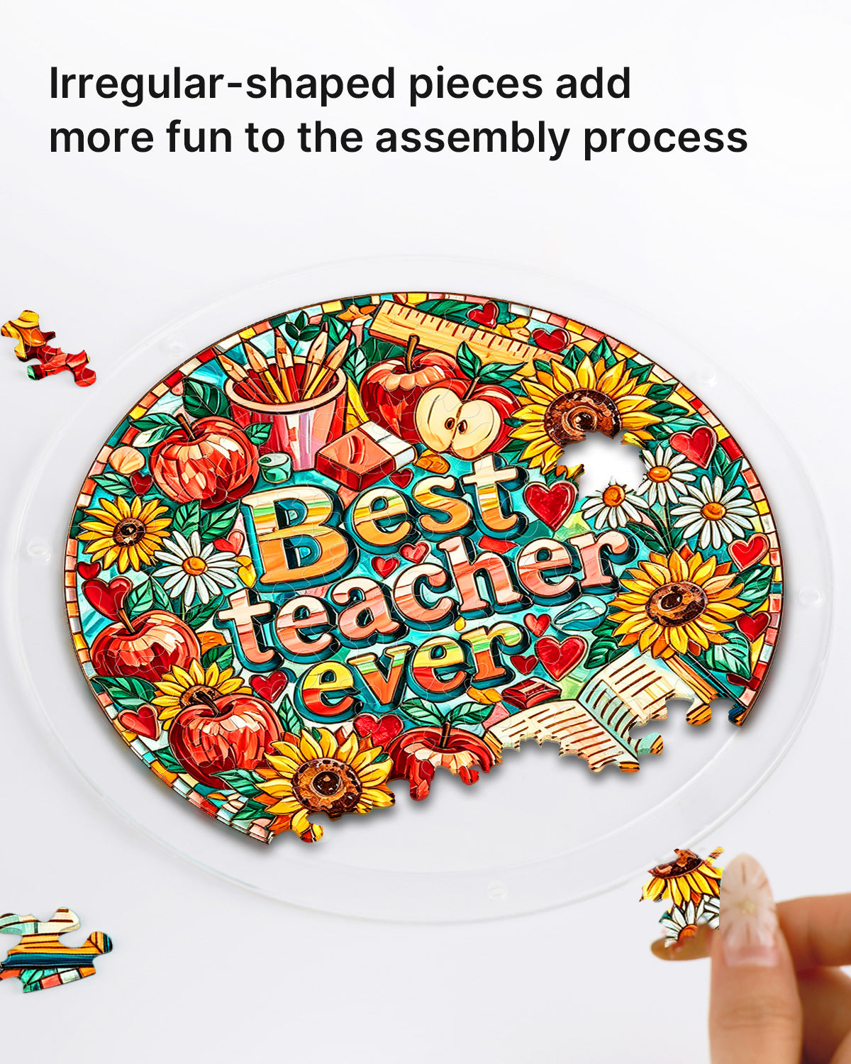 kaayee-best-teacher-ever-suncatcher-fensterbild-medium image 2
