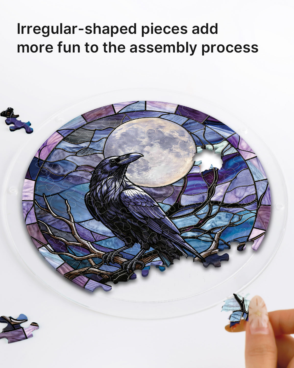 kaayee-suncatcher-puzzle-moonlit-raven-fensterbild-small-acryl image 2
