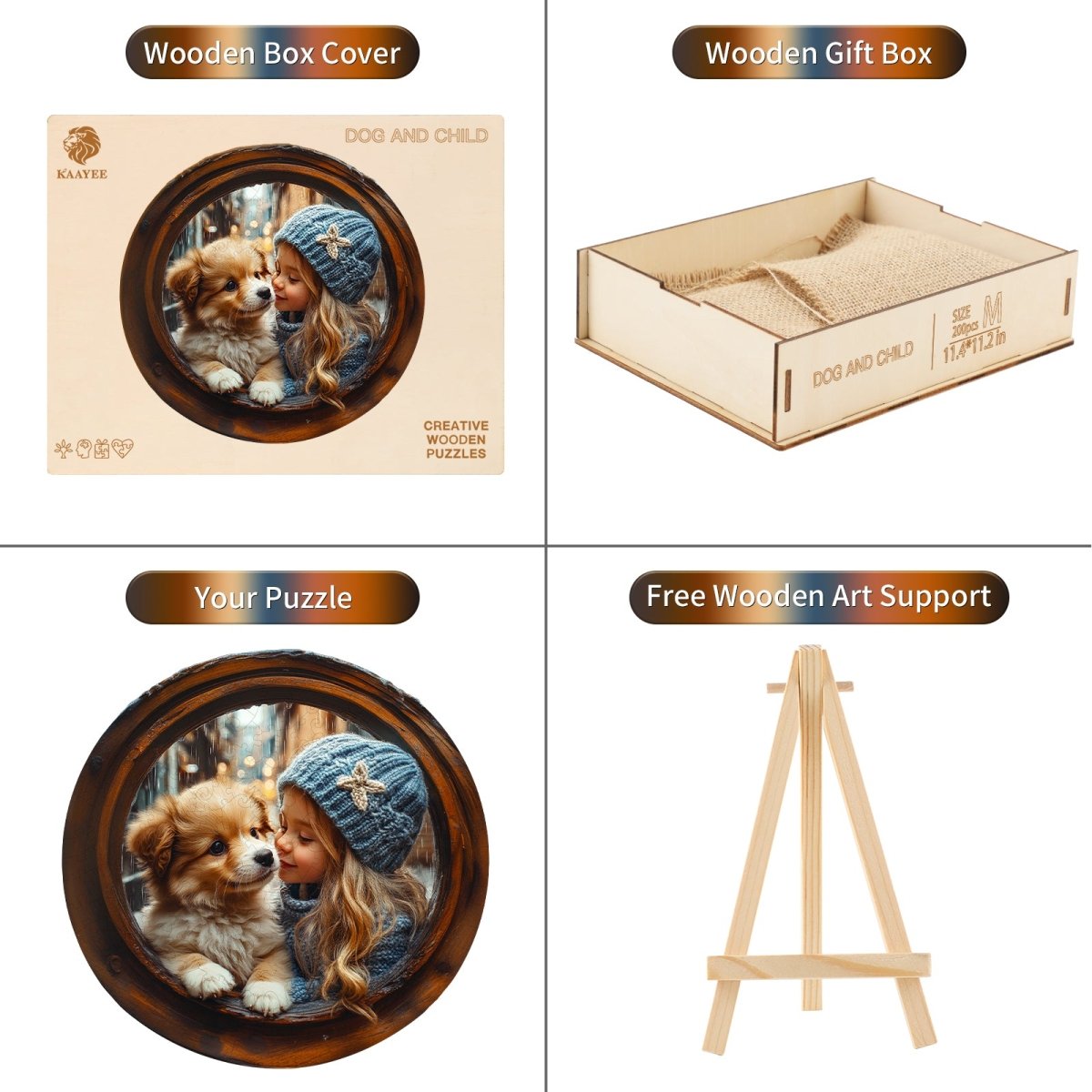kaayee-hund-und-kind-holzpuzzle-medium-tiermotiv image 3
