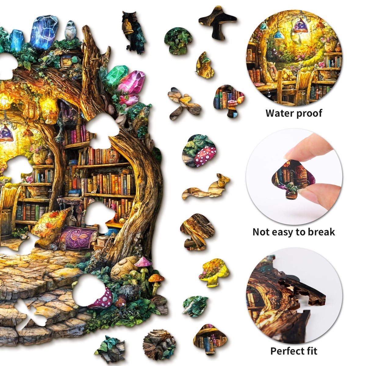 kaayee-wooden-puzzle-forest-mushroom-house-holzpuzzle-medium-pilzhaus image 2