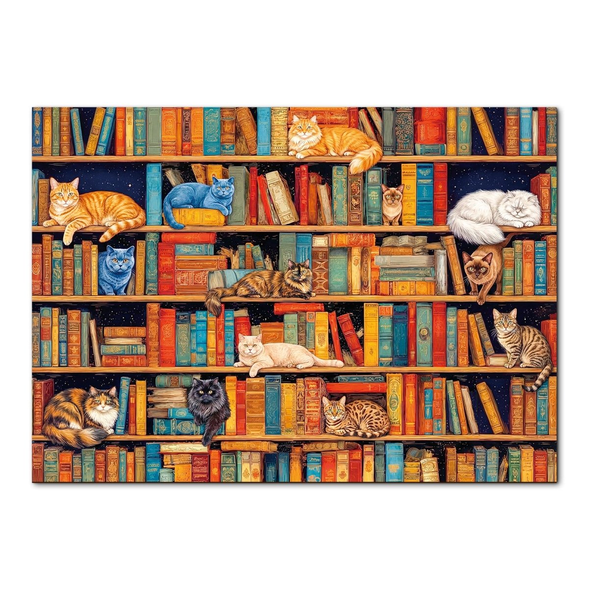 kaayee-cat-on-shelf-puzzle-1000-teile-eco-white-board-katzen image 1