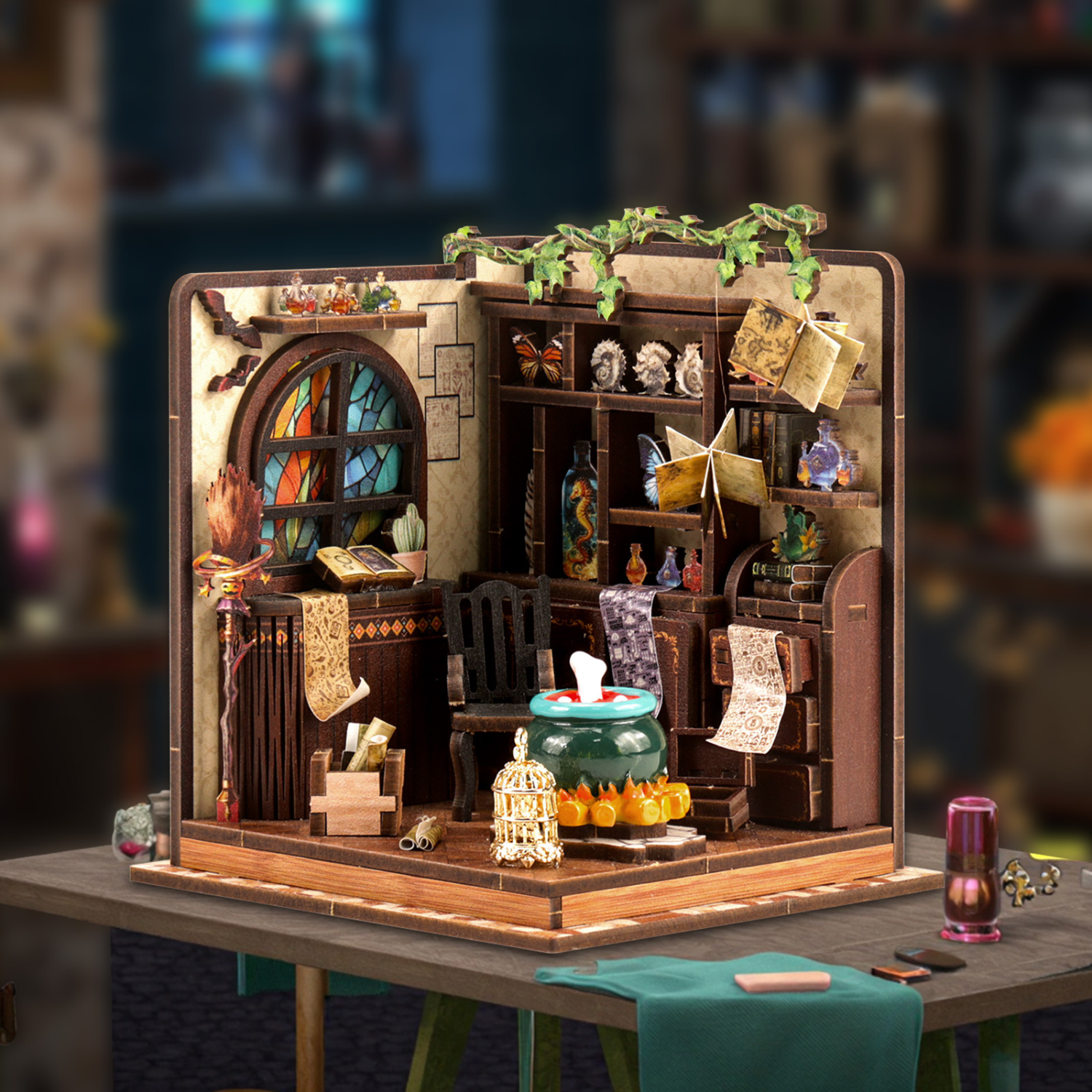 magicholz-book-nook-magic-potion-room-alchemistenwerkstatt-92-teile image 4