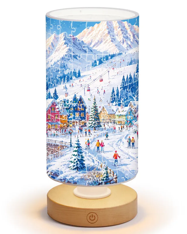 kaayee-night-light-snowy-alpine-village-acryl-leuchte-winterdorf image 1
