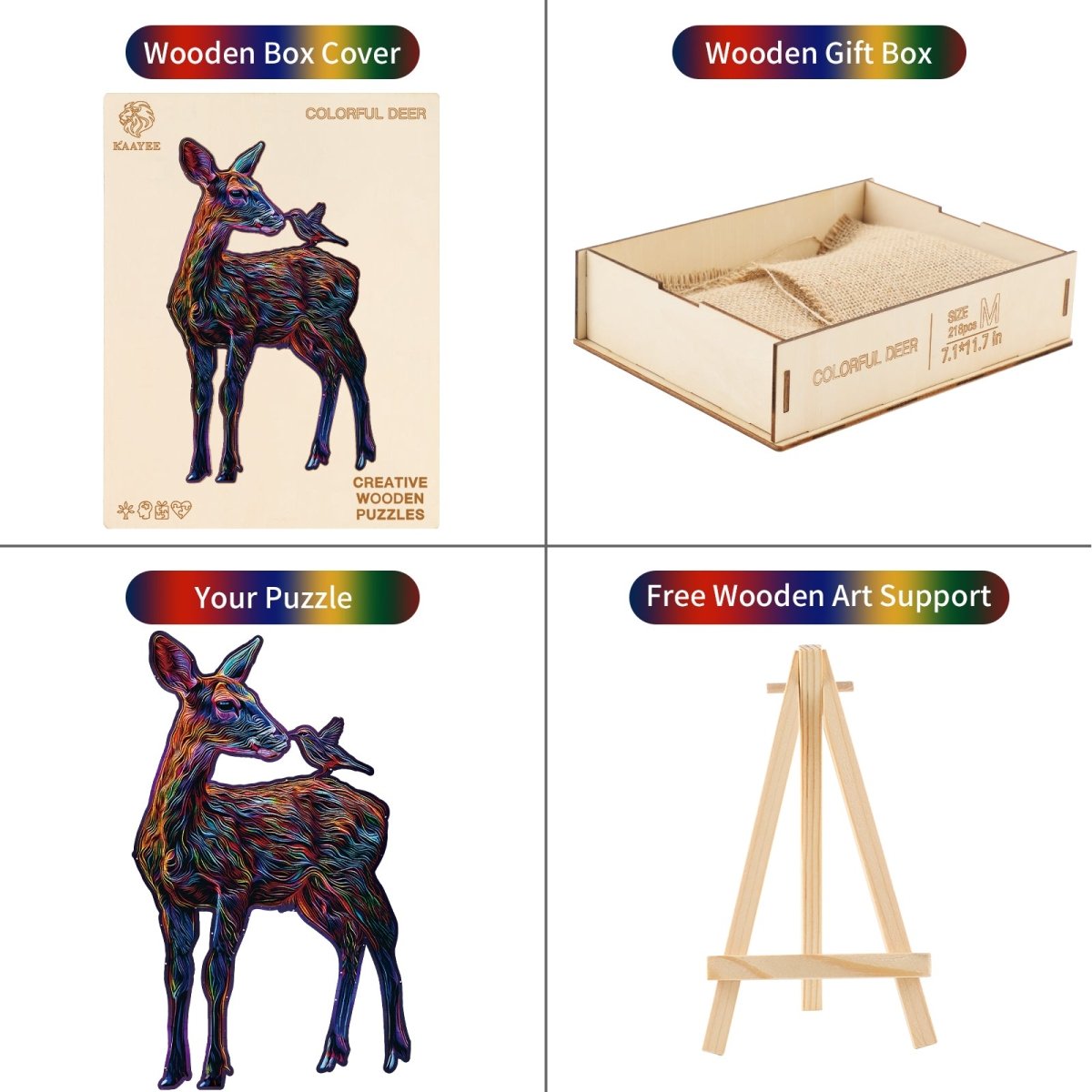 kaayee-wooden-puzzle-colorful-deer-holzpuzzle-medium-hirsch image 3