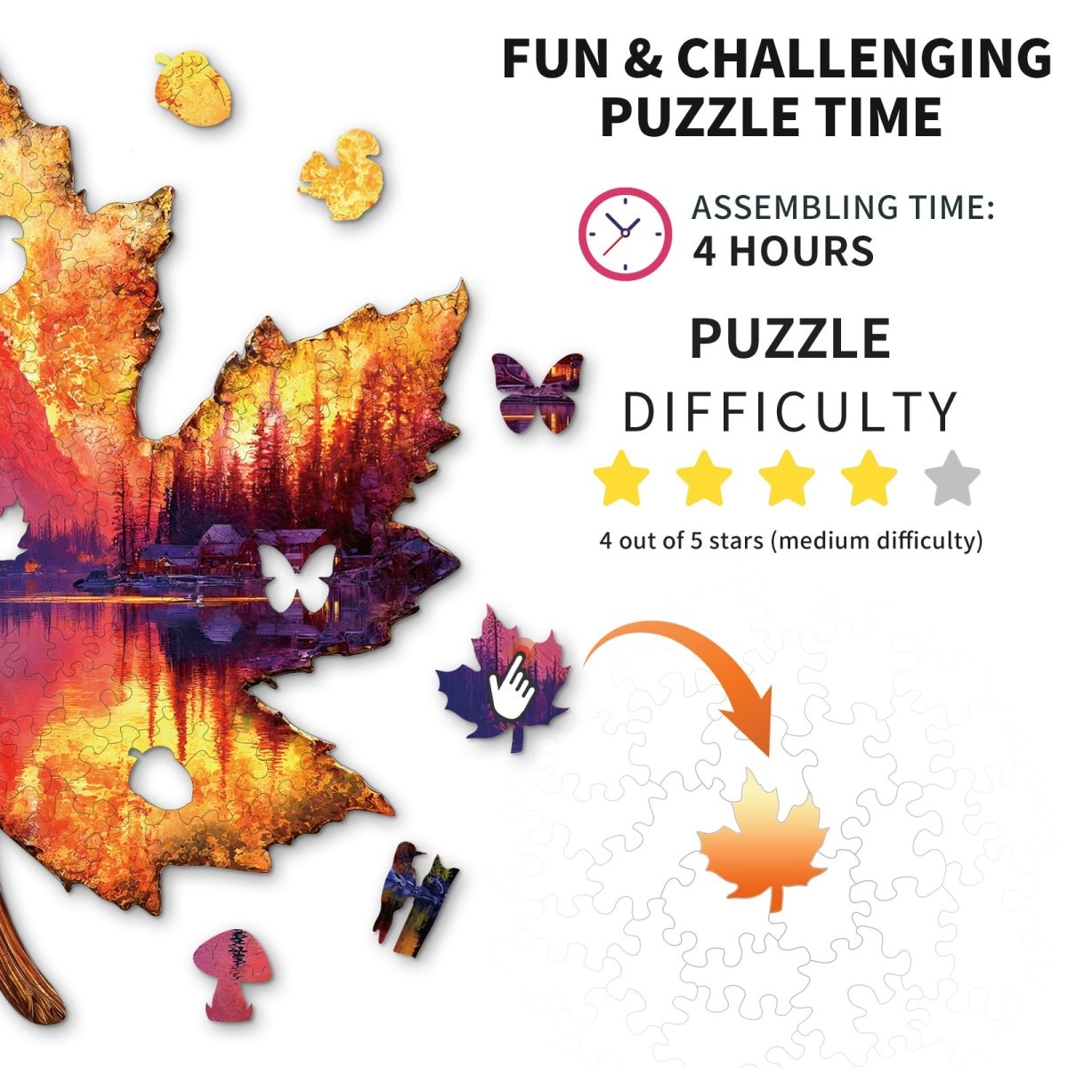kaayee-wooden-puzzle-autumn-forest-holzpuzzle-medium-ahornblatt image 4