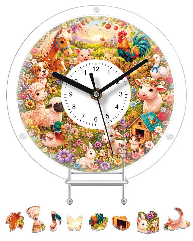 kaayee-clock-kit-farmyard-friends-puzzle-uhr-regular-size image 1
