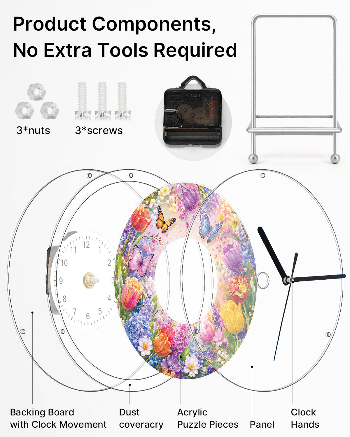 kaayee-clock-kit-tulips-of-spring-puzzle-uhr-regular-acryl image 6