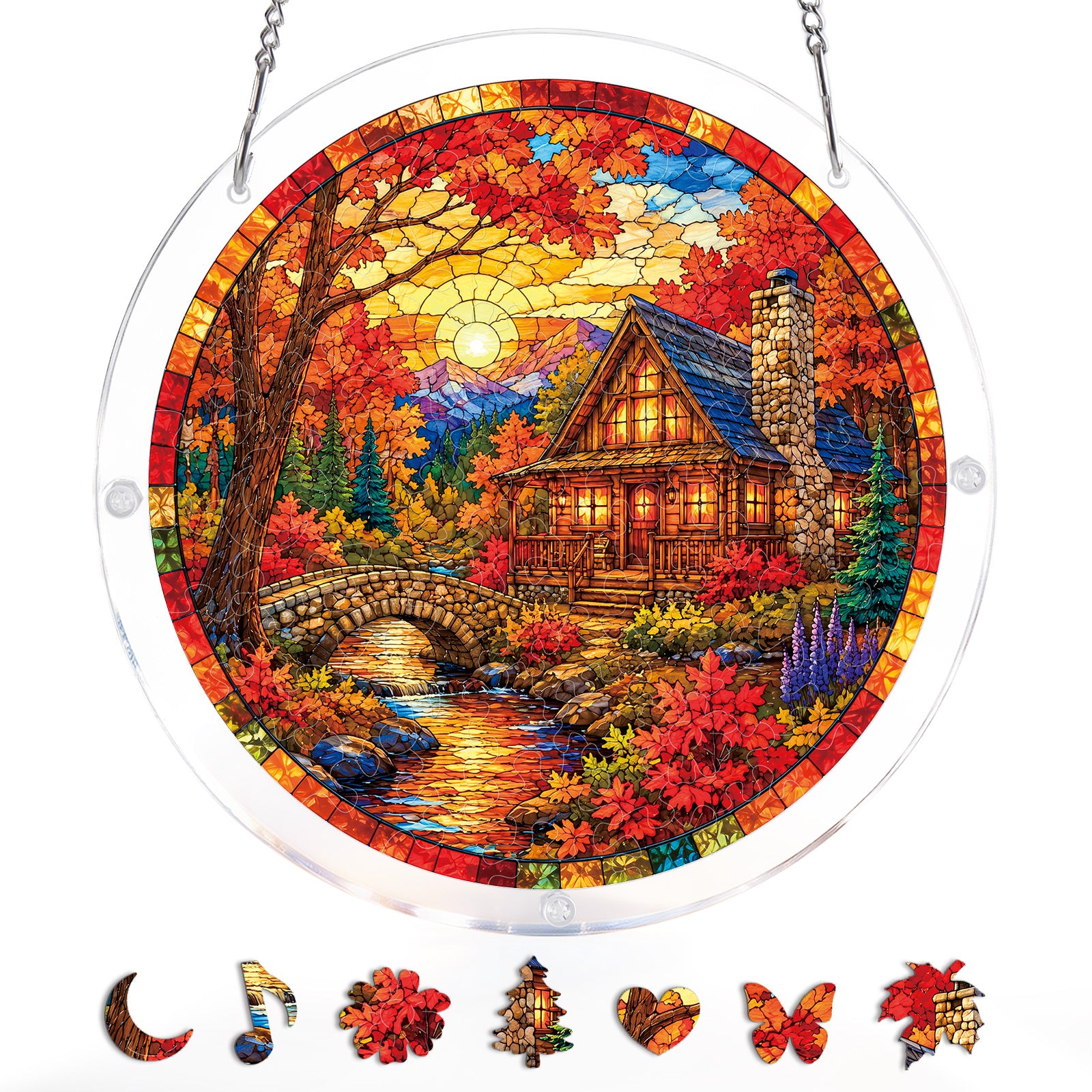 kaayee-suncatcher-puzzle-autumn-cabin-fensterbild-medium image 3