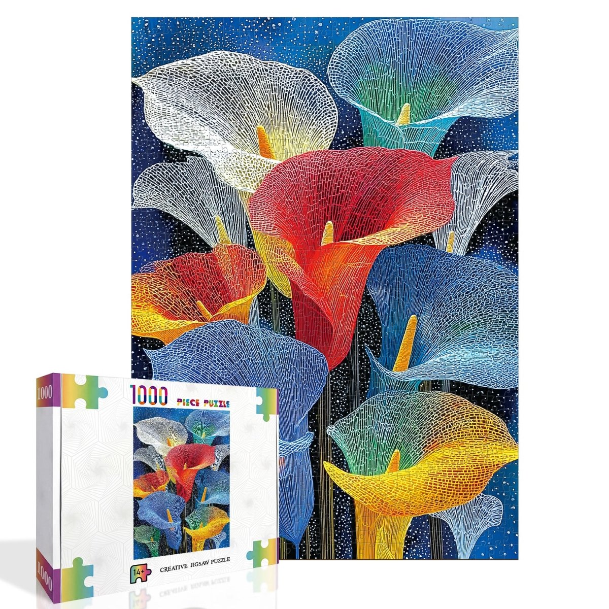 kaayee-cardboard-starlit-calla-puzzle-1000-teile-eco-blumen image 2