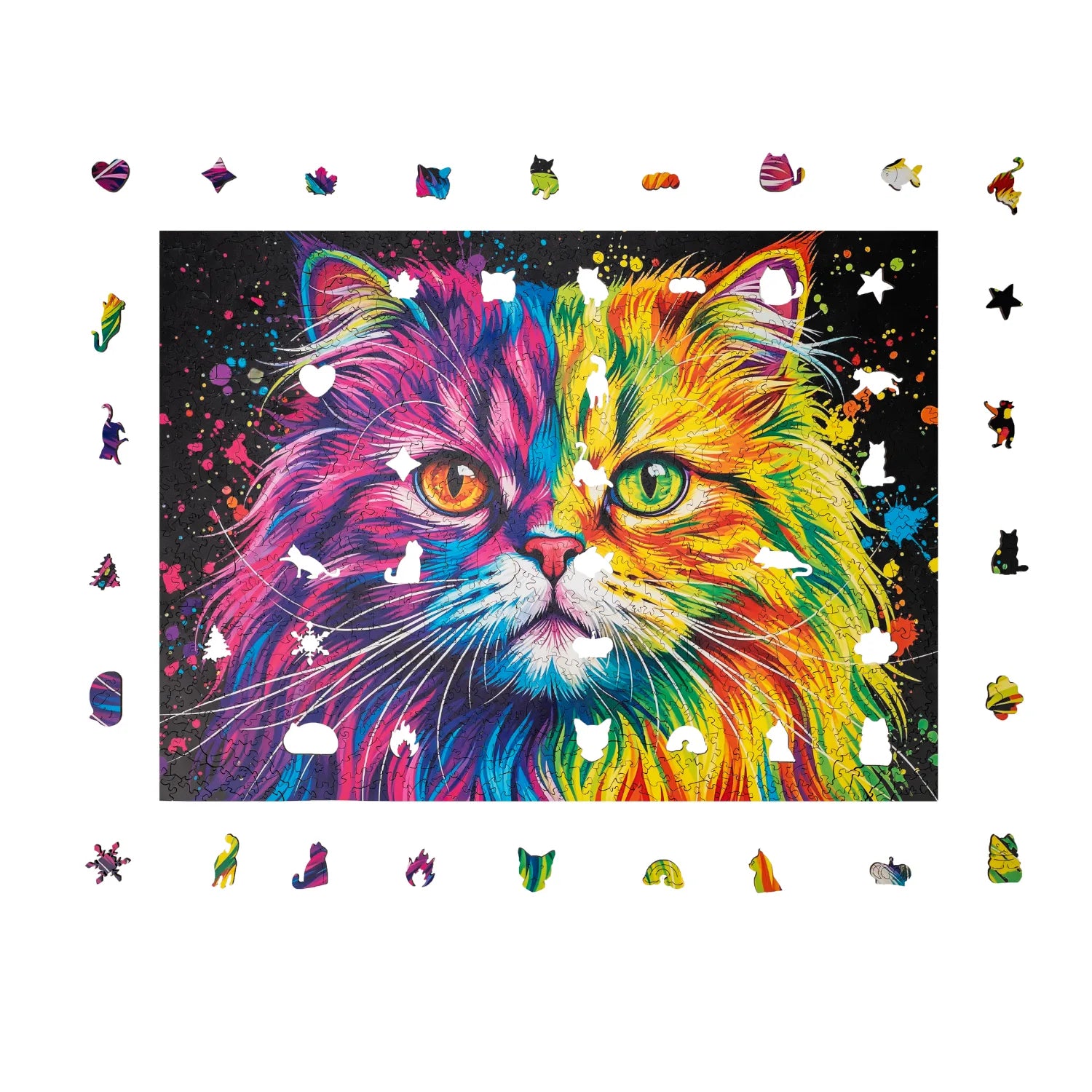 magicholz-bunte-perserkatze-holzpuzzle-1000-teile-katze image 1