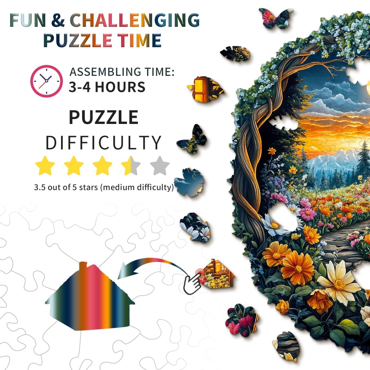 kaayee-wooden-puzzle-flower-sea-house-holzpuzzle-medium image 4
