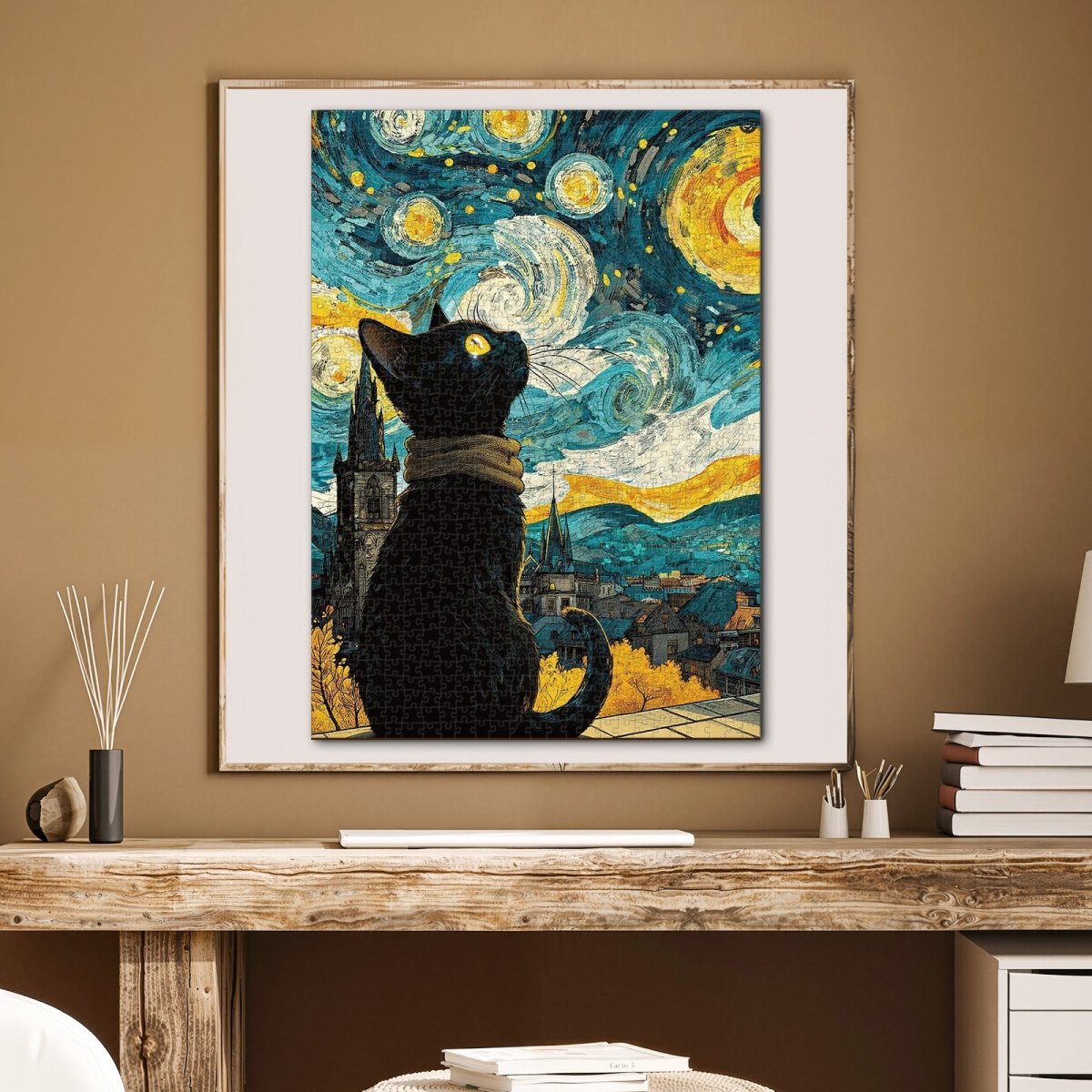kaayee-cardboard-puzzle-1000-teile-moonlit-black-cat image 5
