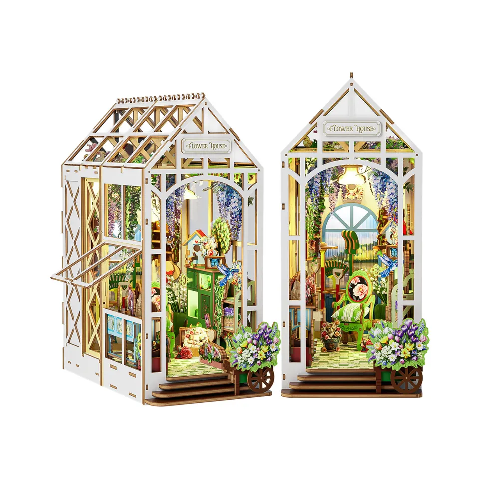 kaayee-book-nook-kit-flower-house-3d-holzbausatz-mit-led image 1