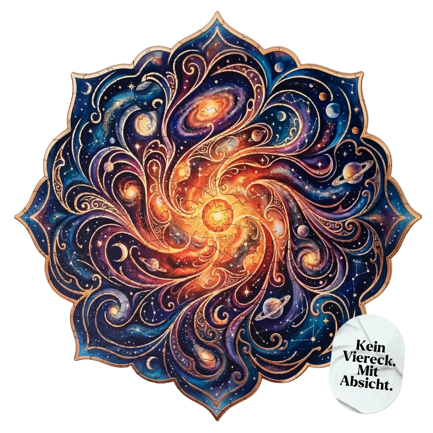 magicholz-holzpuzzle-goldener-sternenlotus-mandala-350-teile-35x35 image 1