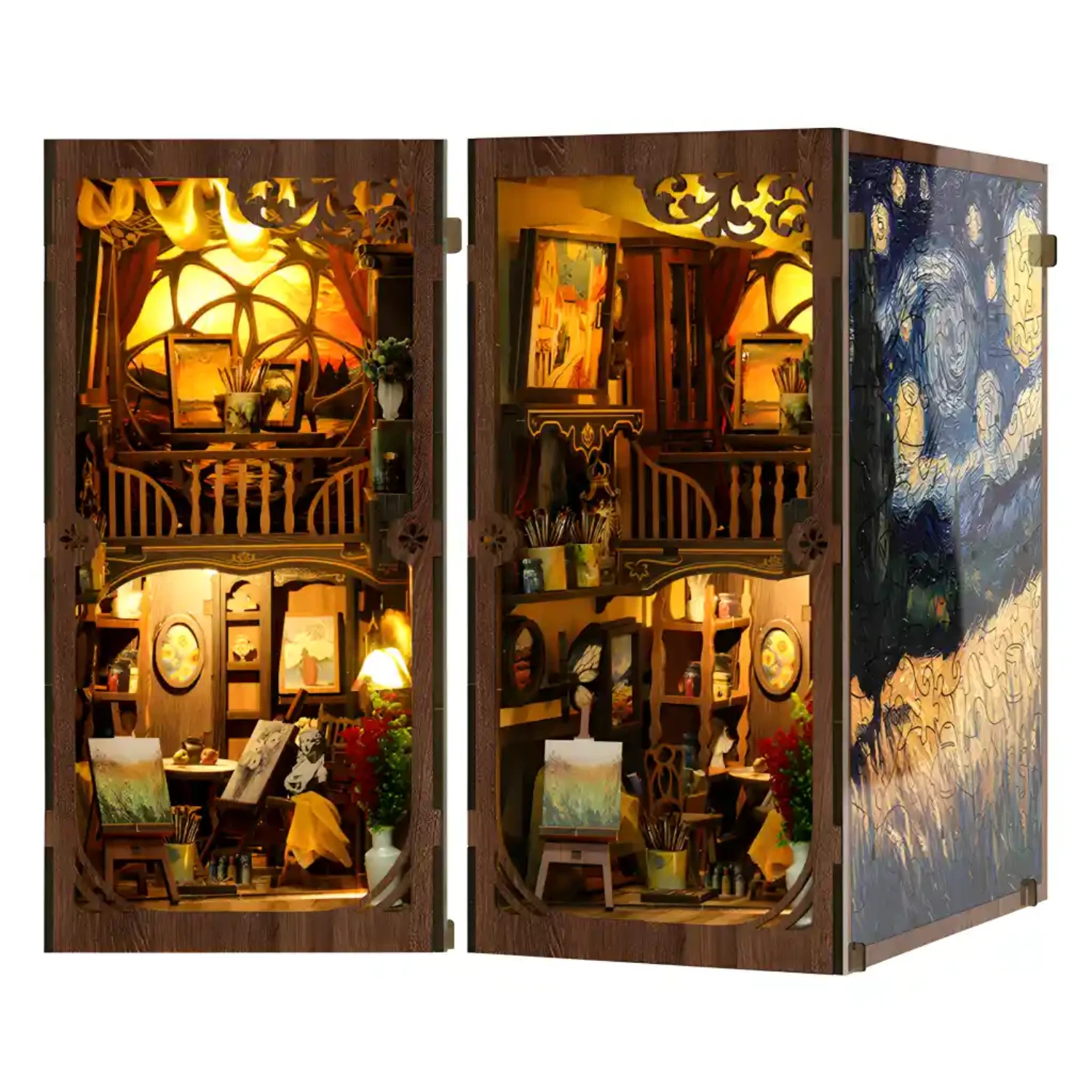 magicholz-van-gogh-book-nook-muttertag-mit-licht-starter-kit image 5