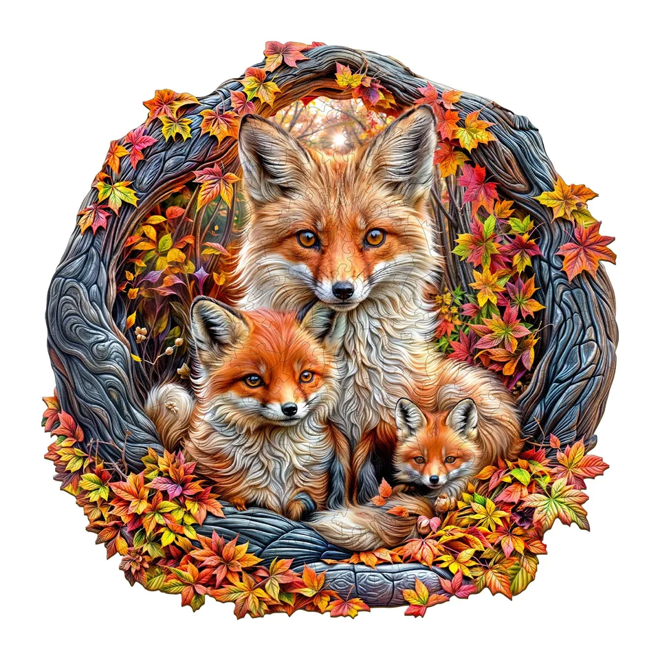 jigfoxy-wooden-foxes-holzpuzzle-m-200-teile-f-chse image 1