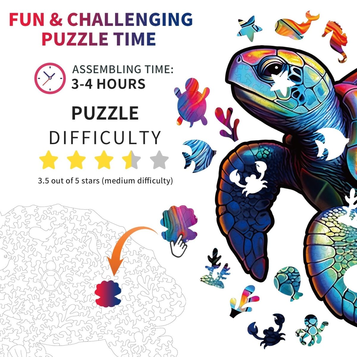 kaayee-wooden-puzzle-leisure-turtle-holzpuzzle-medium-schildkr-te image 4