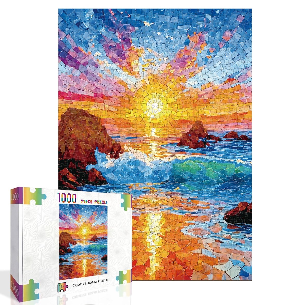 kaayee-cardboard-puzzle-sea-glass-beach-papppuzzle-1000-strand image 2