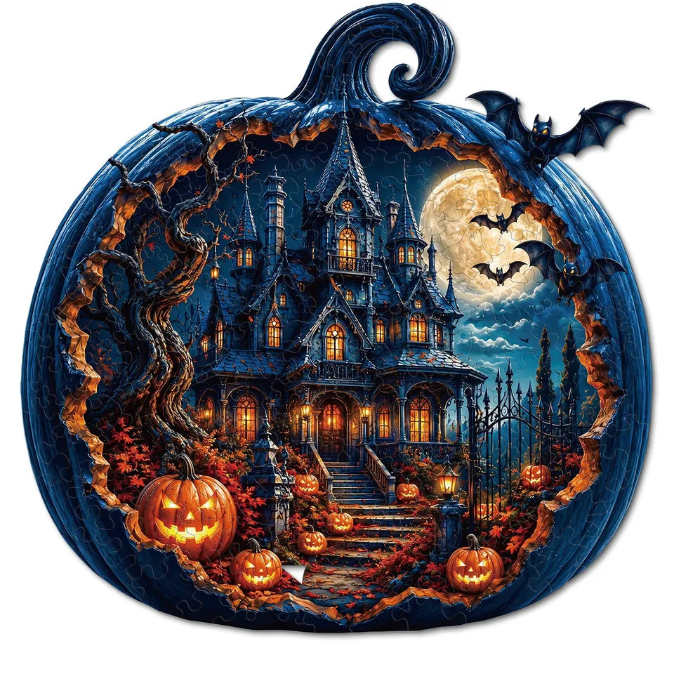 kaayee-wooden-puzzle-moonlit-pumpkin-manor-holzpuzzle-medium image 1
