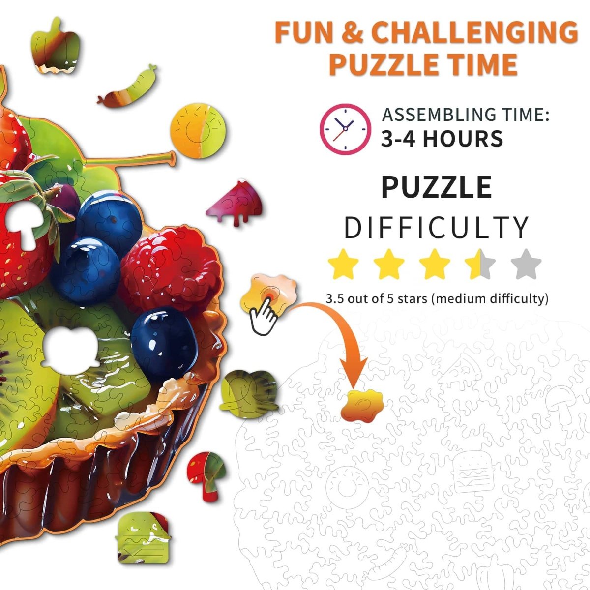 kaayee-wooden-puzzle-fruit-pie-holzpuzzle-small-110-teile image 4