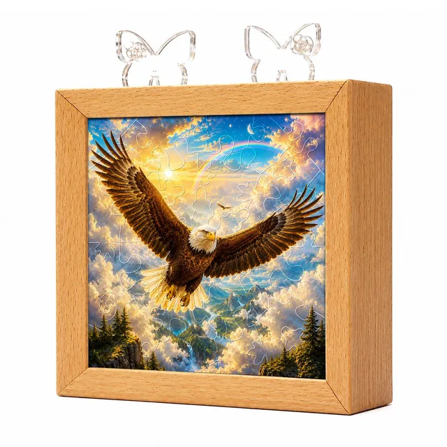 kaayee-night-light-soaring-eagle-acryl-puzzle-holzrahmen image 1