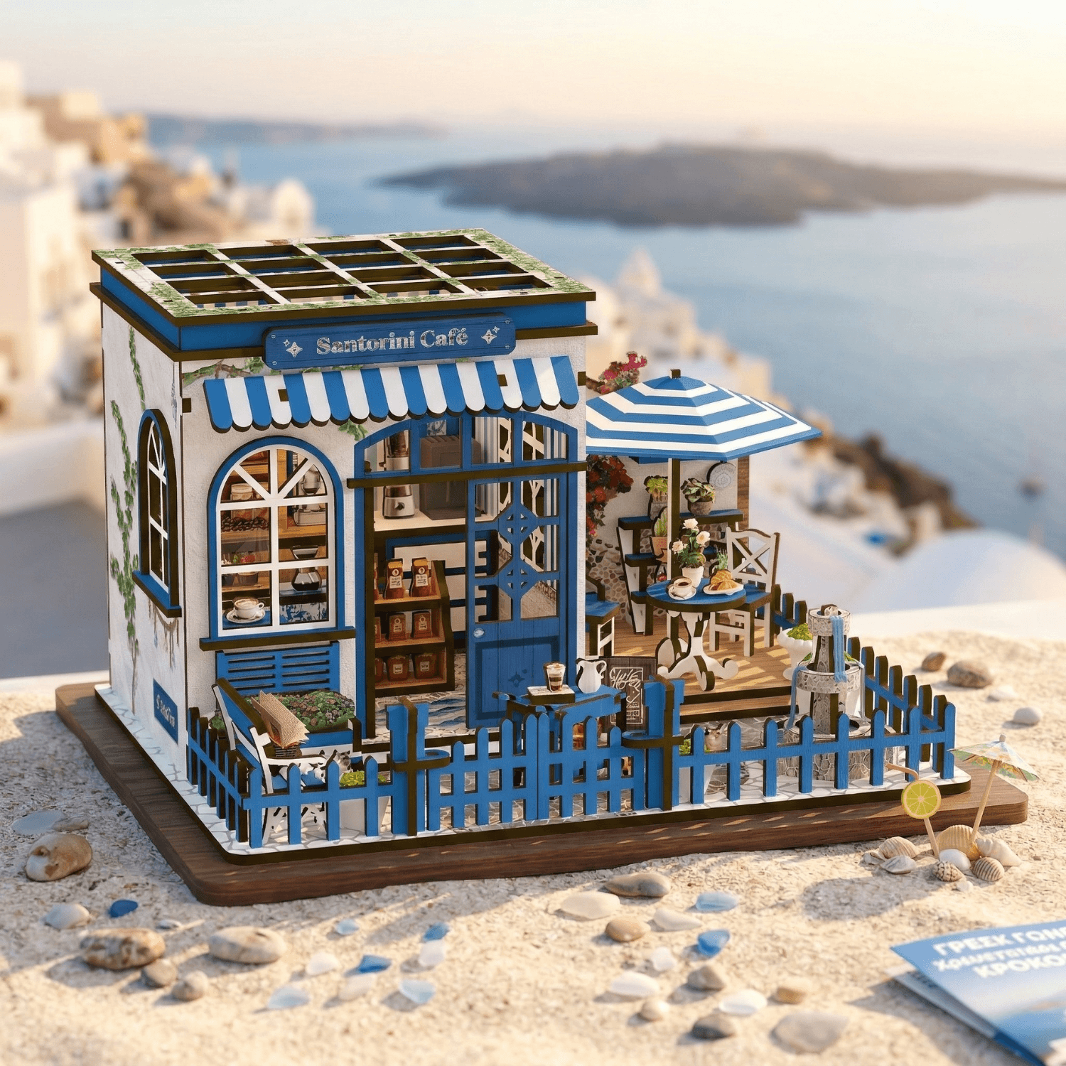 magicholz-miniaturhaus-santorini-caf-mit-led-licht image 1