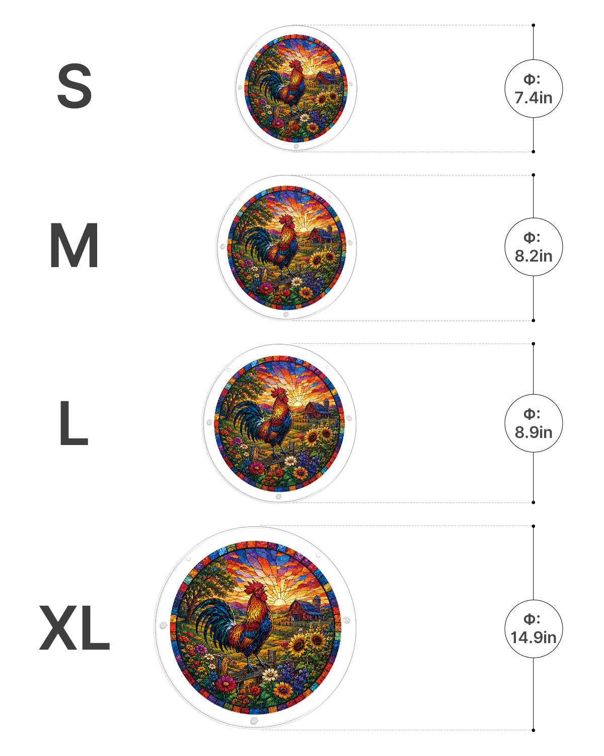 kaayee-suncatcher-puzzle-sunrise-rooster-suncatcher-hahn image 5