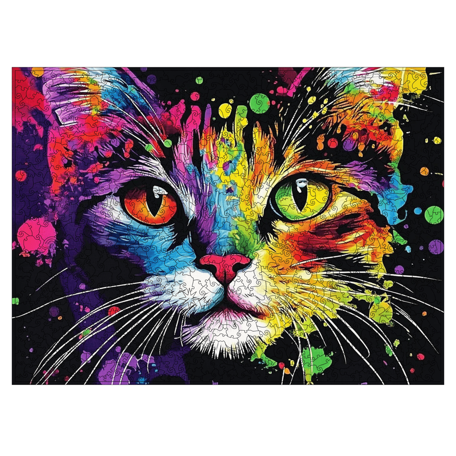 magicholz-bunte-katze-holzpuzzle-1000-teile-tier image 2