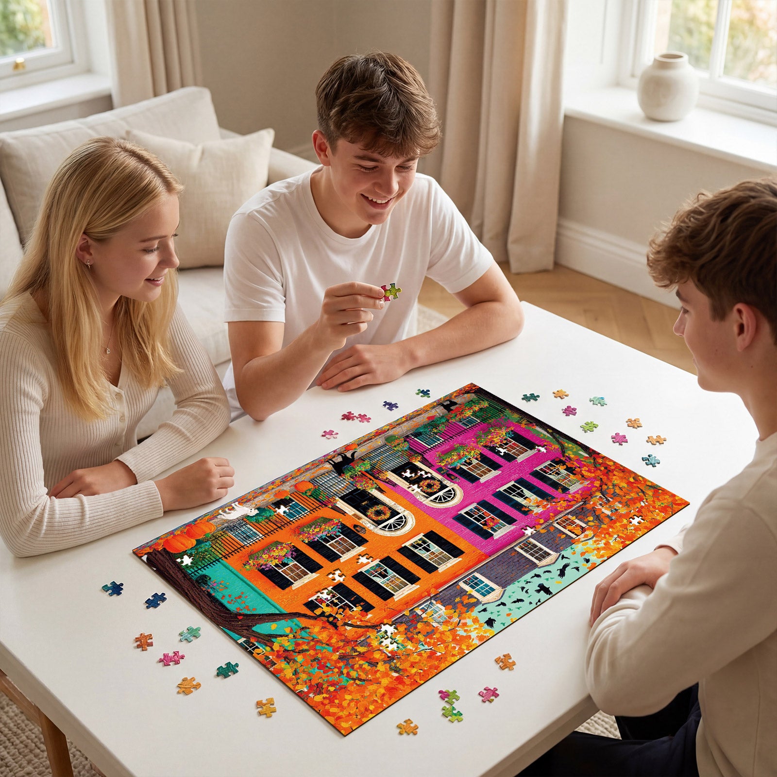 kaayee-pumpkin-street-townhouses-1000-teile-puzzle-eco-white-board image 4
