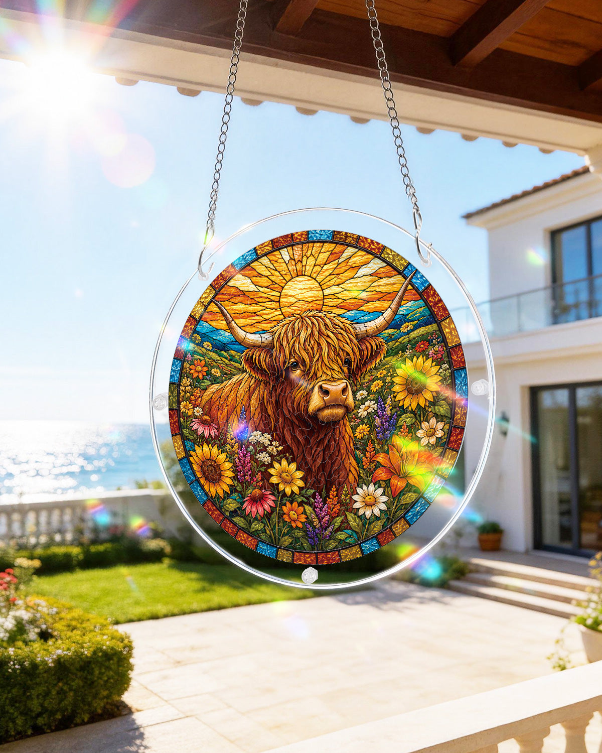 kaayee-blooming-highland-cow-suncatcher-medium image 8