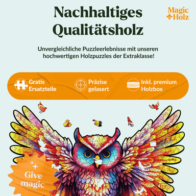 magicholz-regenbogenfeder-eule-holzpuzzle-vogelmotiv-bunt image 3