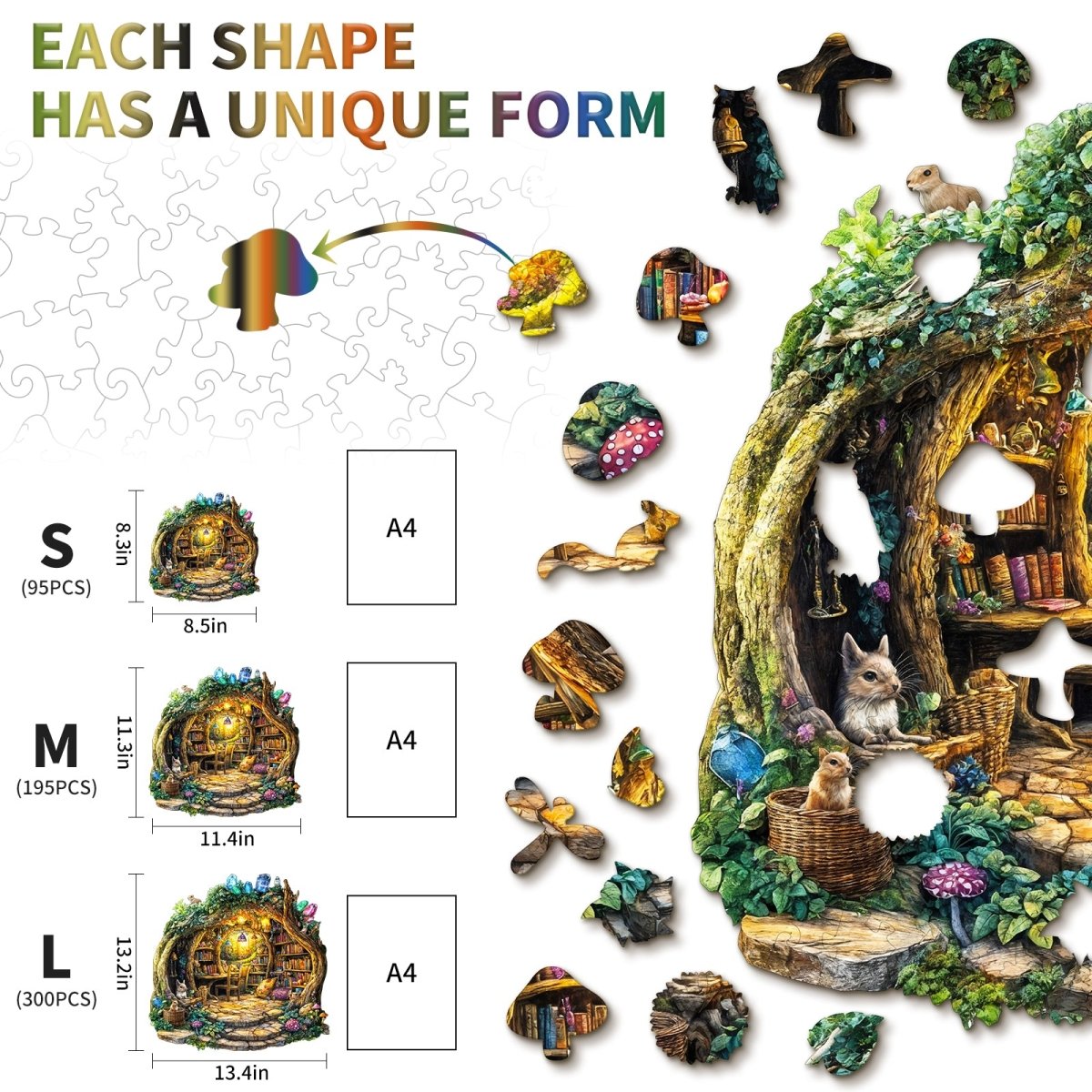 kaayee-wooden-puzzle-forest-mushroom-house-holzpuzzle-medium-pilzhaus image 3