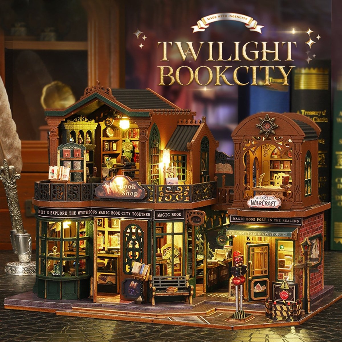 kaayee-miniature-house-twilight-book-city-bastelhaus-led image 3