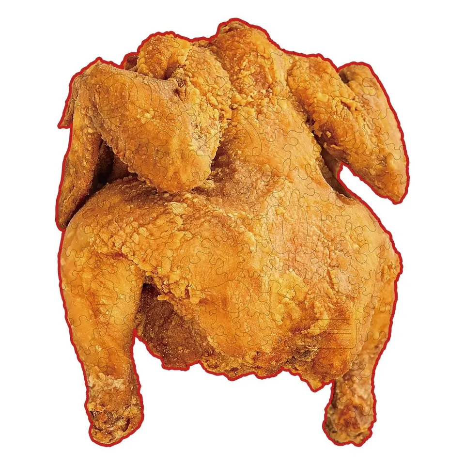 kaayee-wooden-puzzle-fried-chicken-holzpuzzle-small-pocket-escape image 1