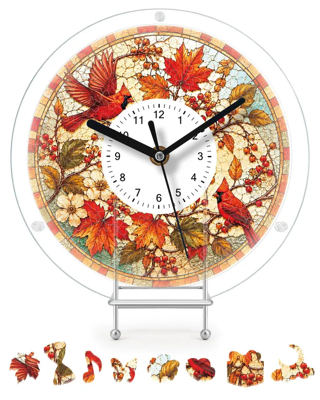kaayee-clock-kit-autumn-cardinal-puzzle-uhr-regular-herbst image 1