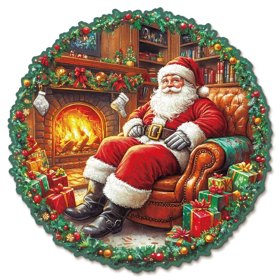 kaayee-santa-claus-holzpuzzle-medium-weihnachten-kamin image 1