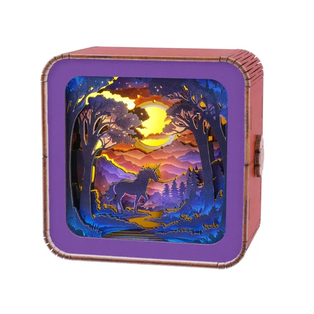 kaayee-night-light-forest-fantasy-einhorn-nachtlicht-holz-bausatz image 1