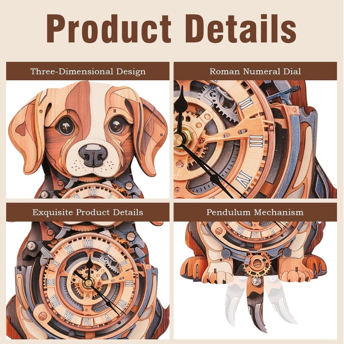 kaayee-clock-kit-beagle-holzuhr-bastelset-hund image 3