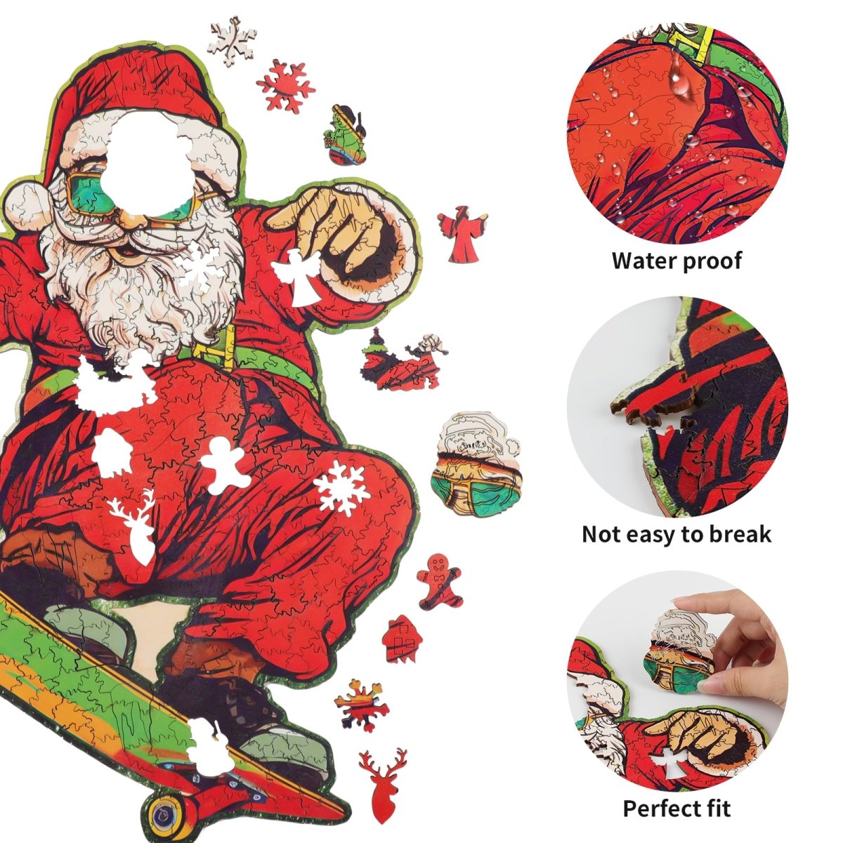 kaayee-wooden-puzzle-skateboarding-santa-holzpuzzle-small image 2