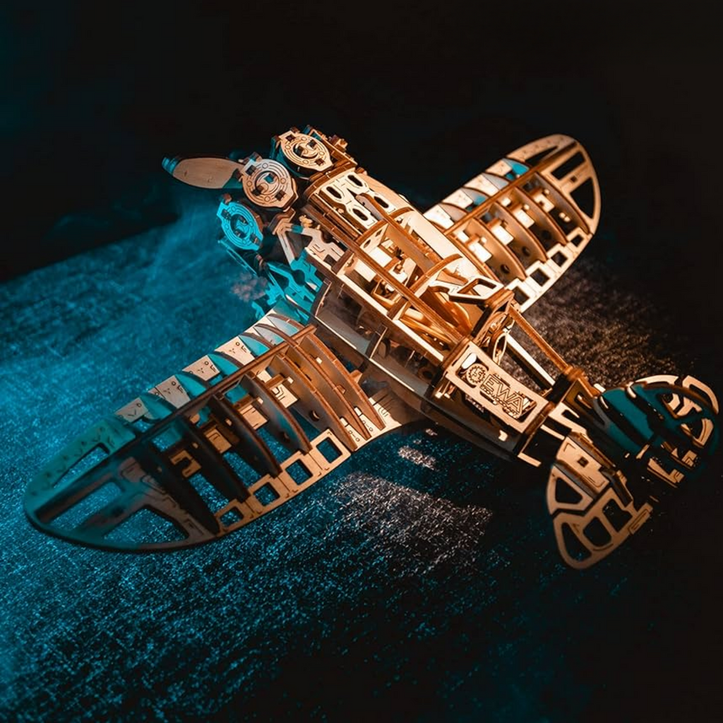 magicholz-mechanisches-flugzeug-3d-bausatz-holz-propeller image 1