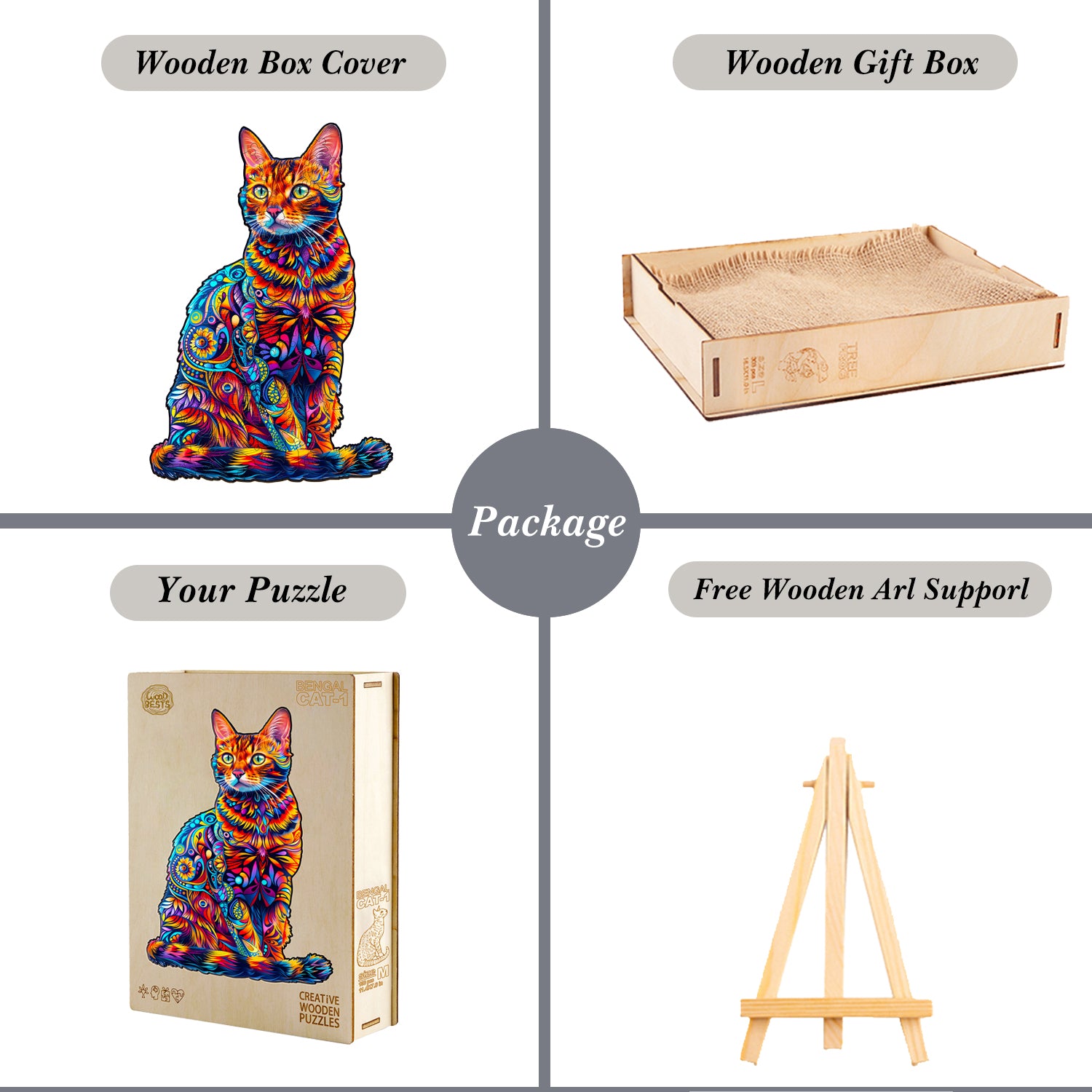 jigfoxy-bengal-cat-holzpuzzle-m-130-teile-bengalkatze image 4