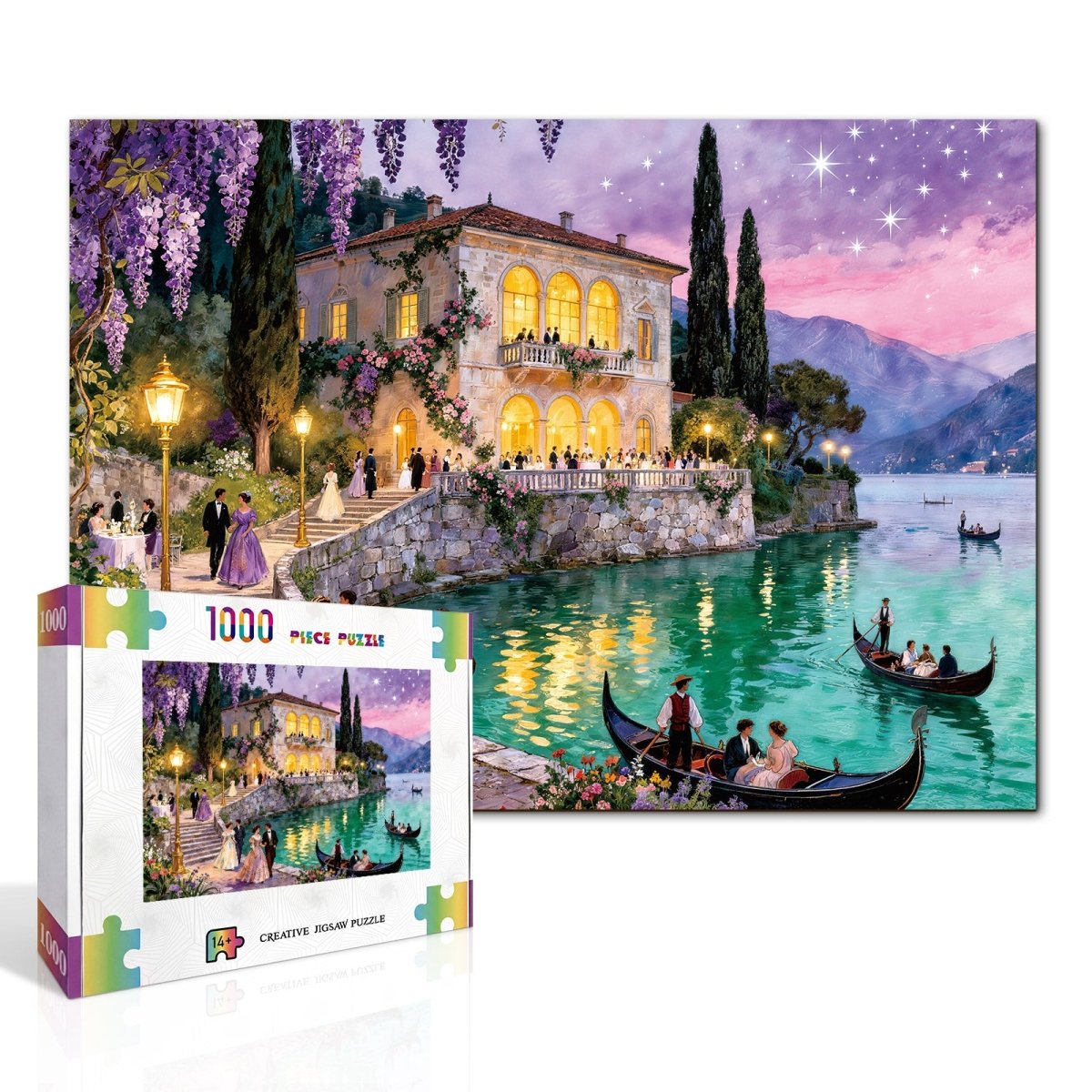 kaayee-cardboard-puzzle-starlit-lakeside-ball-1000-teile-puzzle image 2