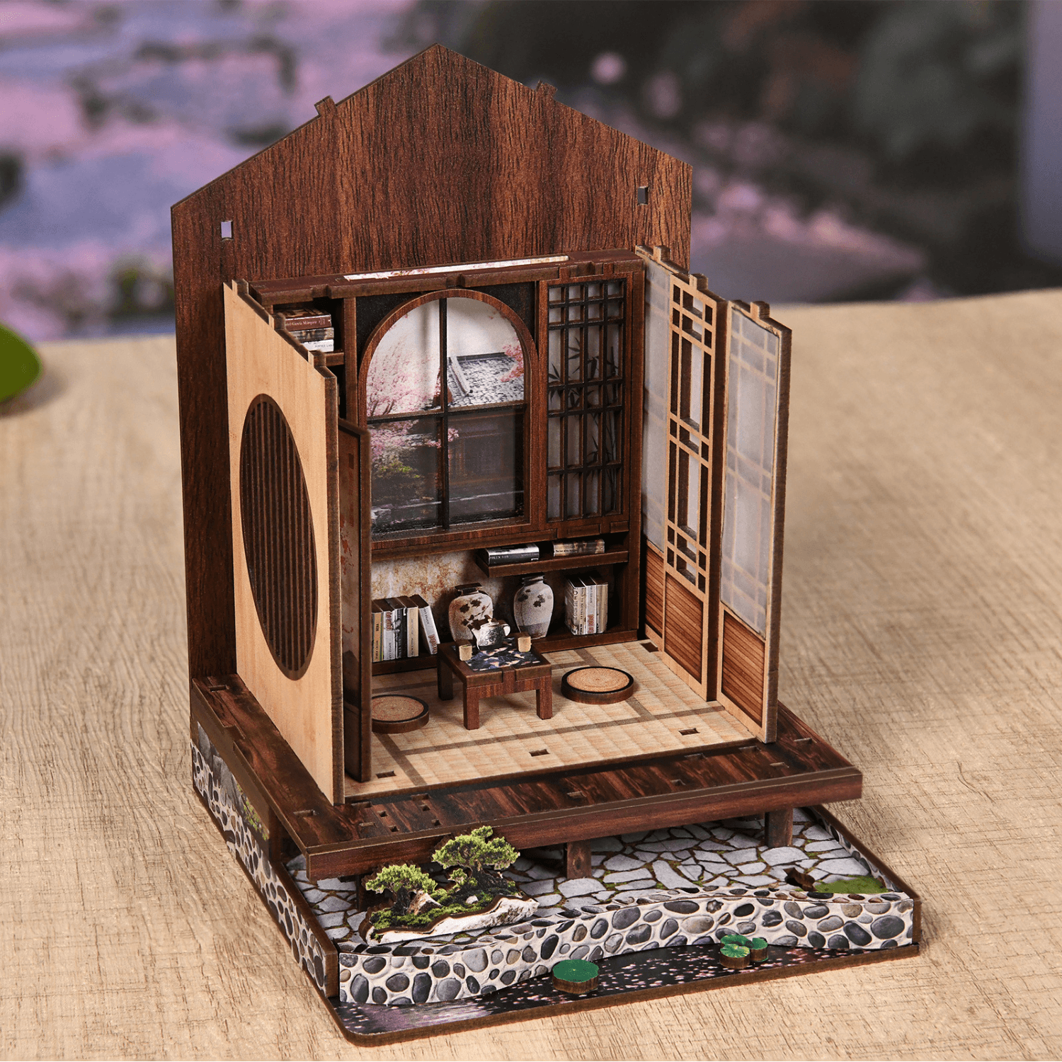 magicholz-japanese-teahouse-miniaturhaus-3d-holzpuzzle-sakura image 4