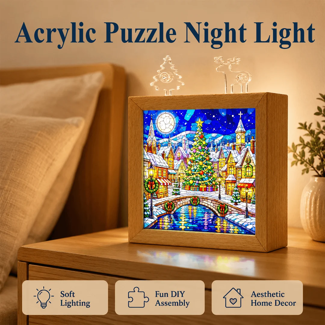 kaayee-night-light-nachtlicht-christmas-town-holzrahmen image 6