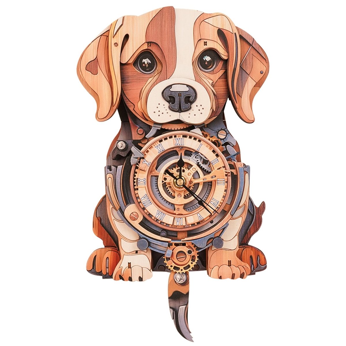 kaayee-clock-kit-beagle-holzuhr-bastelset-hund image 1