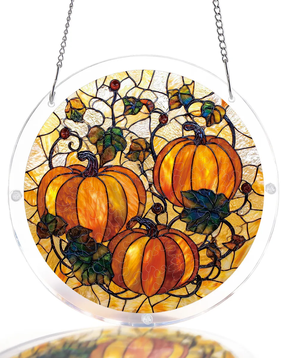 kaayee-suncatcher-puzzle-harvest-pumpkin-acryl-fensterbild image 1
