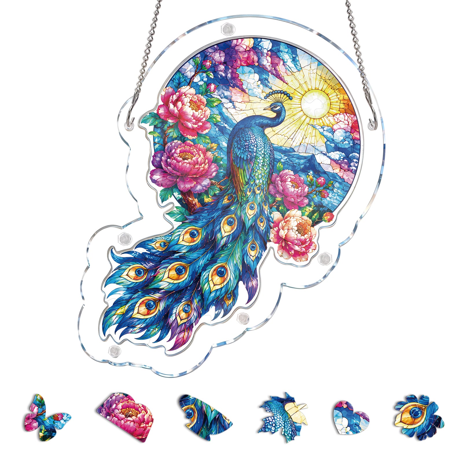 kaayee-moonlit-peacock-garden-suncatcher-fensterbild-medium image 3