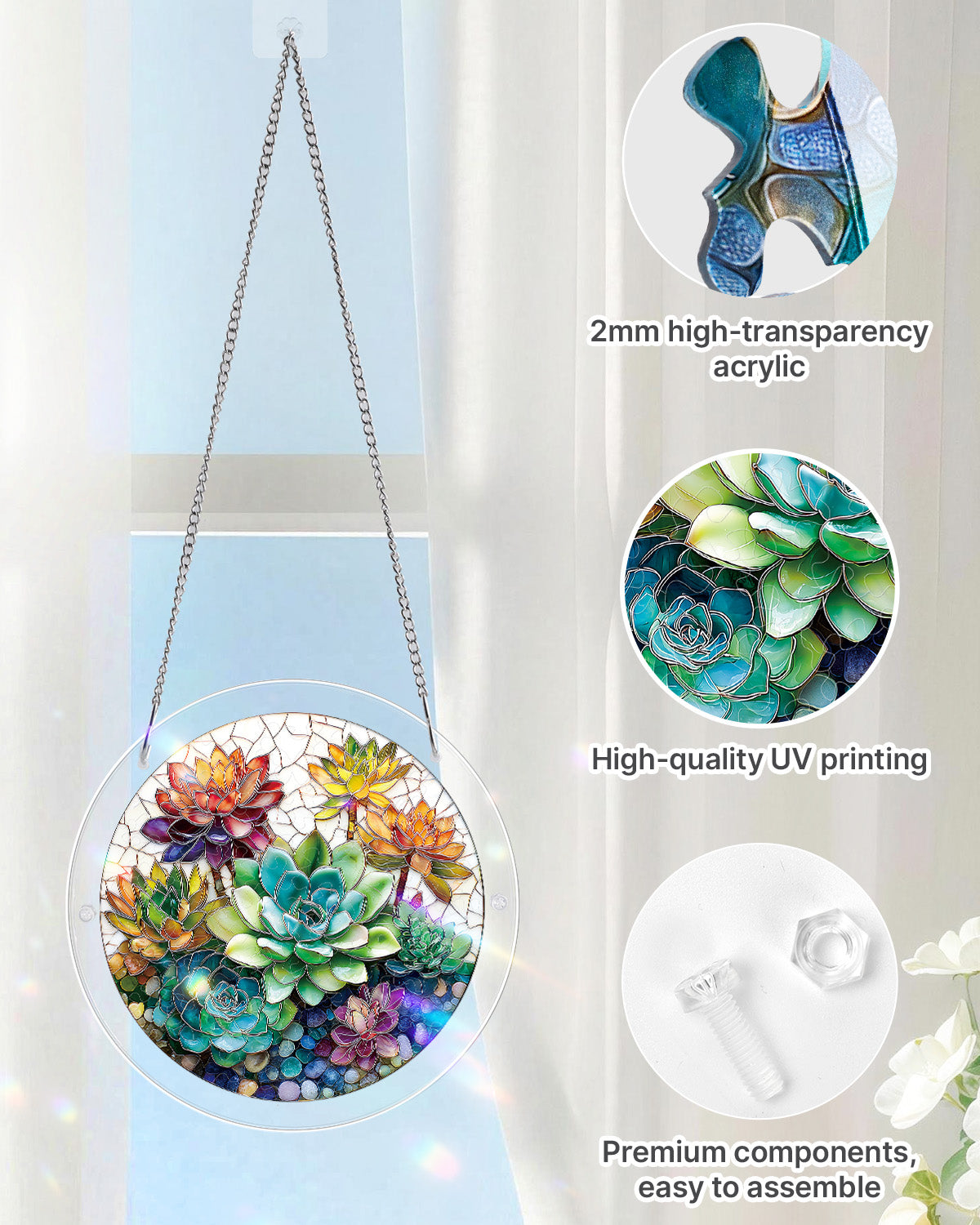 kaayee-suncatcher-succulent-garden-acryl-small-18-8-cm image 4